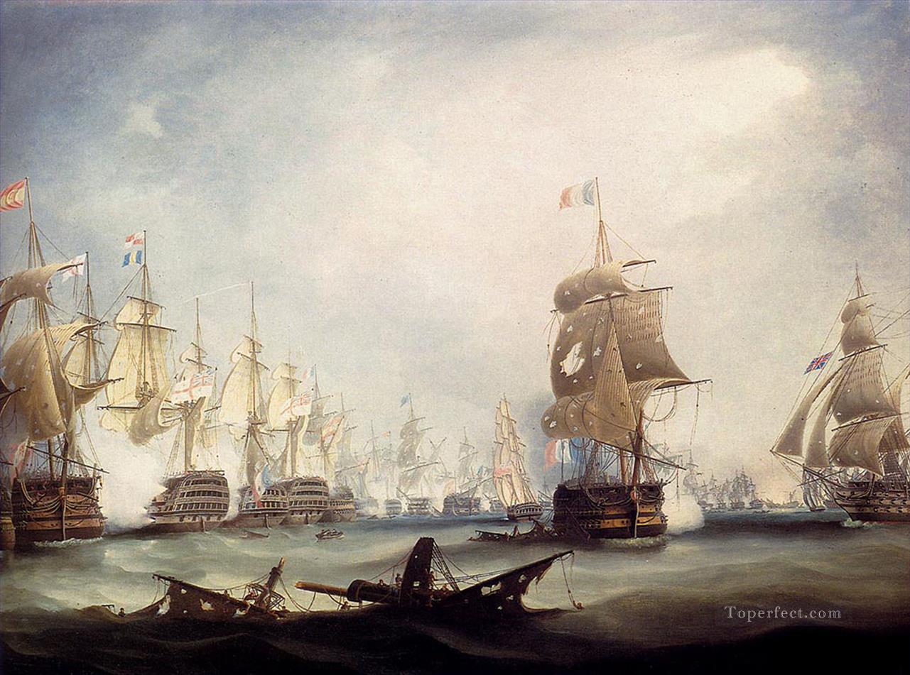 トラファルガー海戦 1805 軍艦油絵